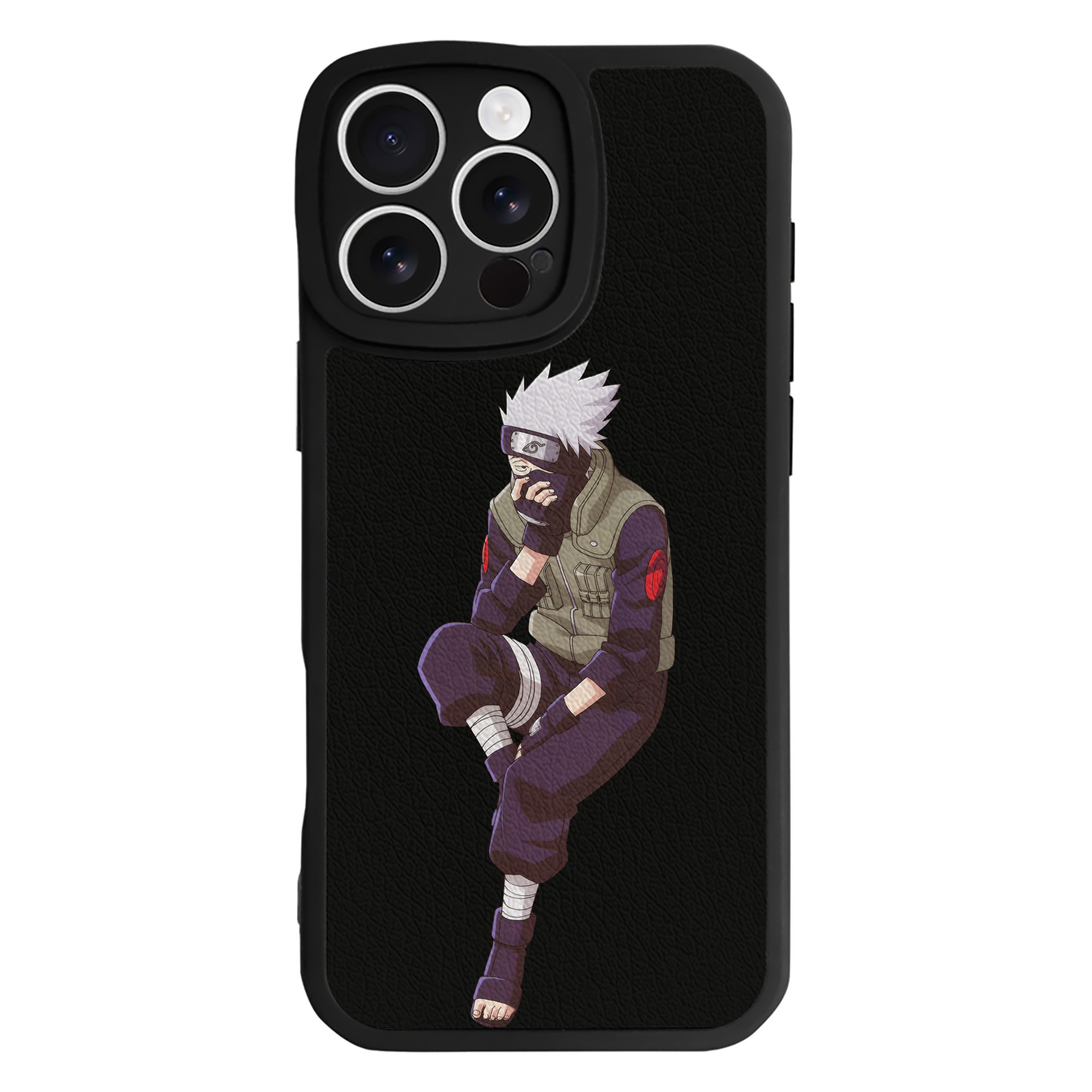 （画像用） NARUTO -ナルト- はたけ カカシ Hatake Kakashi 【iPhone 16シリーズ対応】シリコンスマホケース（レザー調） 材質：シリコン